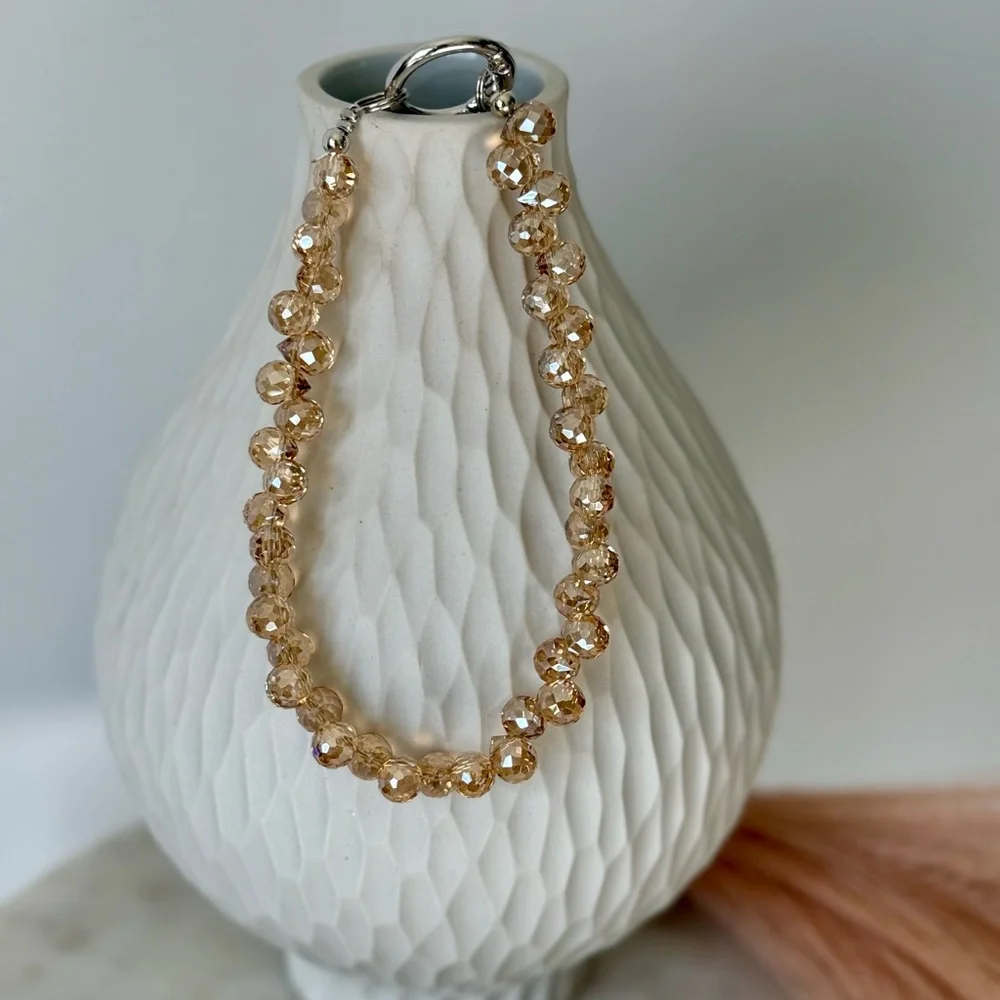 ✨Crystal Beaded Phone Wrist Strap/Keychain - Champagne 🥂 ✨